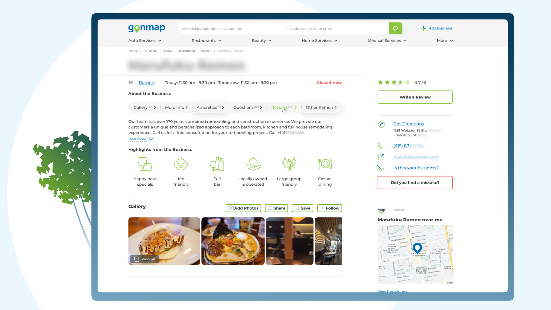 Company profile on GONMAP