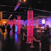 These crystal towers and cordless uplights make a nice addition to this decor