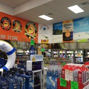 a variety of beverages in a store