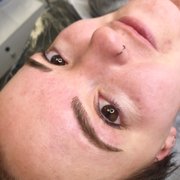 Enhanced microbladed eyebrows.