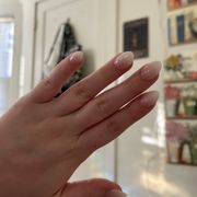 Pink white ombré nails