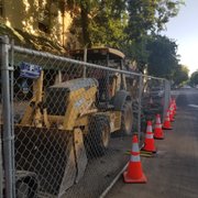 Temporary fence rental to secure a small construction site.