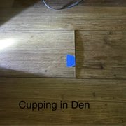 Cupping at seams in den
