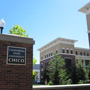 The University's Warner St. entrance and Student Services Center.