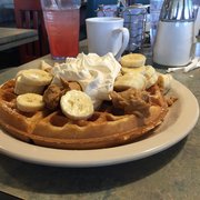 Peanut butter and banana waffles