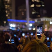 It was so bizarre to see everyone pull their phones out in unison (for the lighting countdown). The Macy's Christmas Tree lighting in SF.