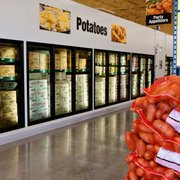 a display of potatoes