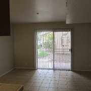Living room with patio access