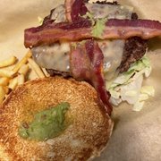 Burger and coleslaw