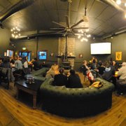 Panorama of bar, seating, lounge area. (Not pictured is more table seating and banquet room)
