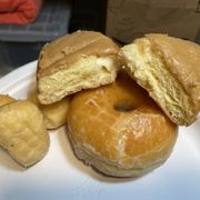 Donut holes. Glazed round. Maple custard bar.