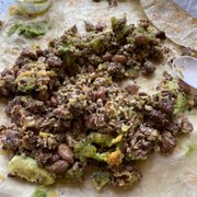 Awesome beef breakfast burrito