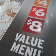 The value menu