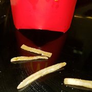 Old crunchy fries on top of being cold!