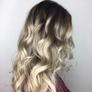 Rooted blonde balayage