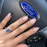Black French tip nails