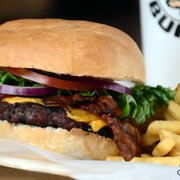 a burger and french fries