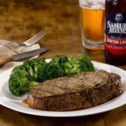 a steak and broccoli