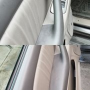 Door panel before and after