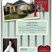 Congratulations on the sale of your home! Close of escrow 10-10-14.