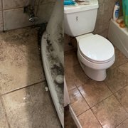 Heavily soiled tile before/after