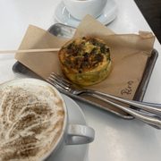 Delicious apple Cider Chai Latte, quiche & cappuccino : )