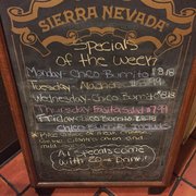 a menu on a blackboard