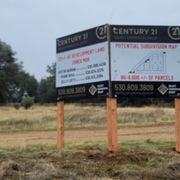 One of Austin's signs for a land listing.