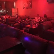 a group of people sitting on couches