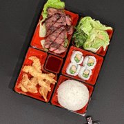 a meal in a bento box
