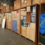 Professionally loaded storage vaults ready for final inspection, sealing and placement within our warehouse at 600 Orange St, Chico Ca.