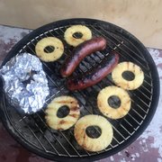 Cheesy Bavarian & Jalapeño Pineapple smoked sausage - so good!