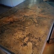 Rustic concrete kitchen countertop