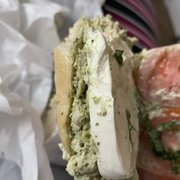 Chicken pesto sandwich. Excellent! Fresh tomatoes. Thick fresh mozzarella.