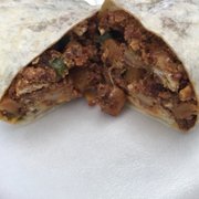 Chorizo breakfast burrito.