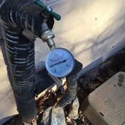 Water pressure check during a free courtesy inspection of this customer's plumbing.