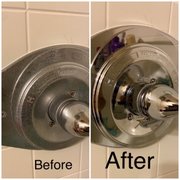 Before and After bathtub/shower faucet