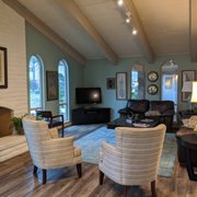 Clubhouse TV and sitting area