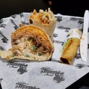 Carne Asada Burrito and a Taquito