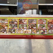 a menu on a food truck