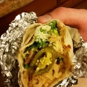 hot veg burrito with a jalap I threw in