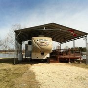 Custom 30x40x12 RV Carport with Headers or openings on one side