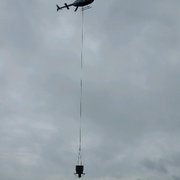 Helicopter in action moving Fans at the New FedEx Ground Distribution Center in Durham, CA