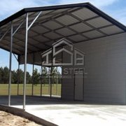 18x45x12 RV Carport + 12x20 enclosed storage + 12x25 Covered porch area.