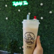 Iced coffee with salted cheese foam!