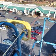 Paradise shopping center 60 plus feet in air repairing parking lot lights
