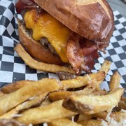 Cherry Bourbon Burger w/ Garlic Pub Fries