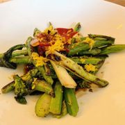 Gai Laan was SO GOOD!! Charred chinese broccoli and scallions, tamari marinated garlic and fresno chile, lemon zest.