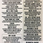 Lunch menu