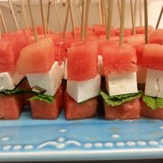 Refreshing watermelon, feta and mint skewers